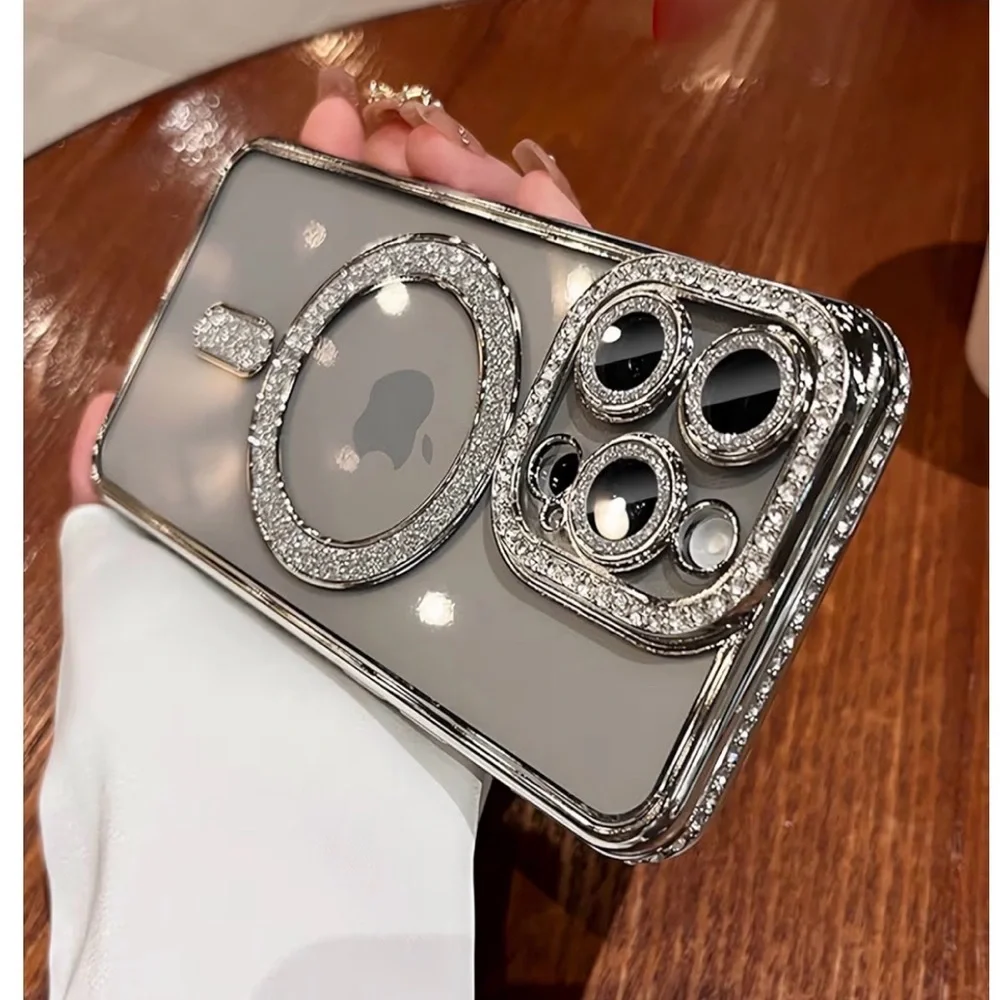 Sparkly Silver iPhone 15 Pro Phone Case